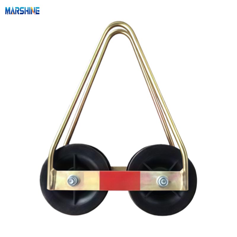 दो-शेल ओवरहेड इंसुलेटेड लाइन गैल्वनाइज्ड स्टील फ्रेम माउंटिंग रोलर